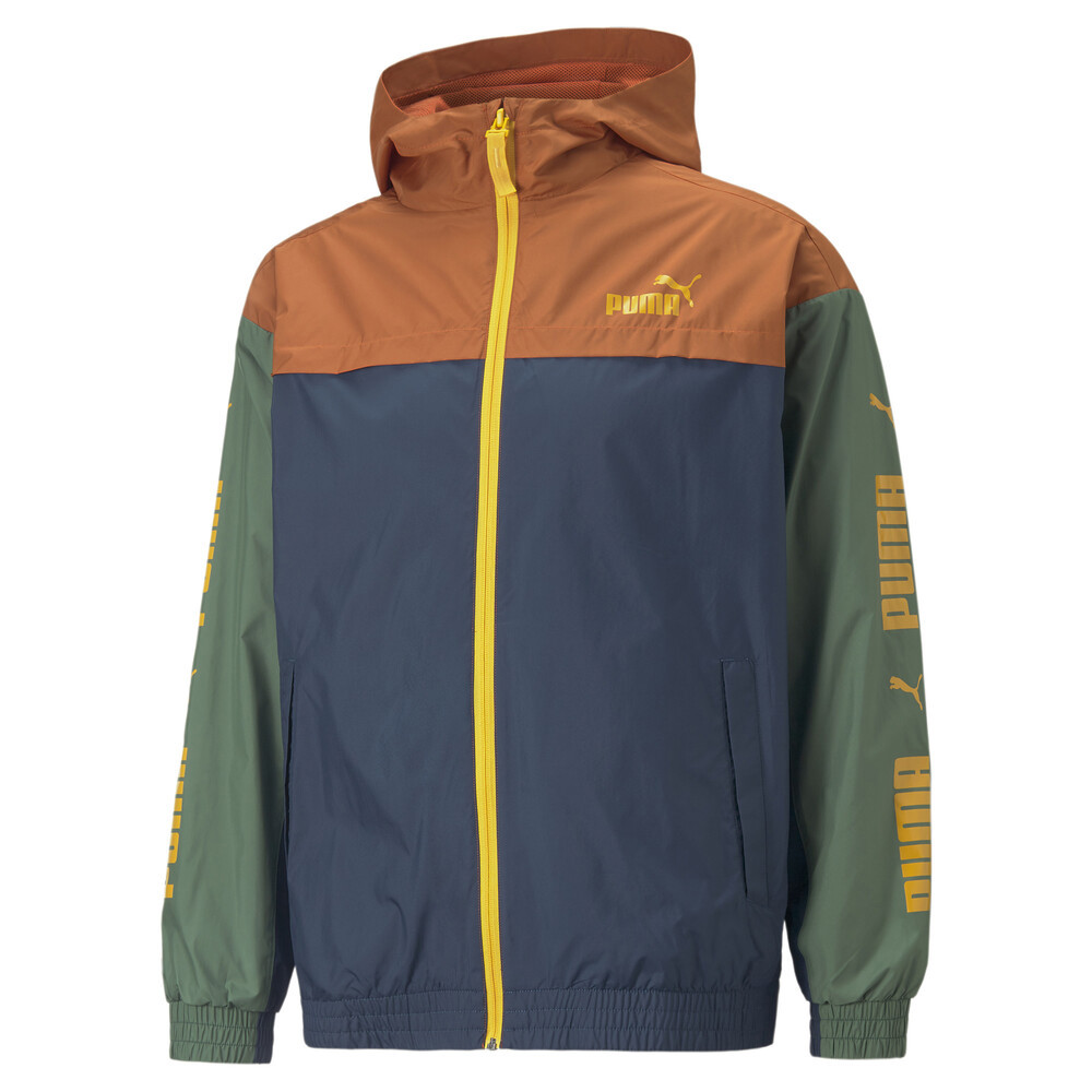 PUMA 基本系列撞色連帽風衣外套 男性