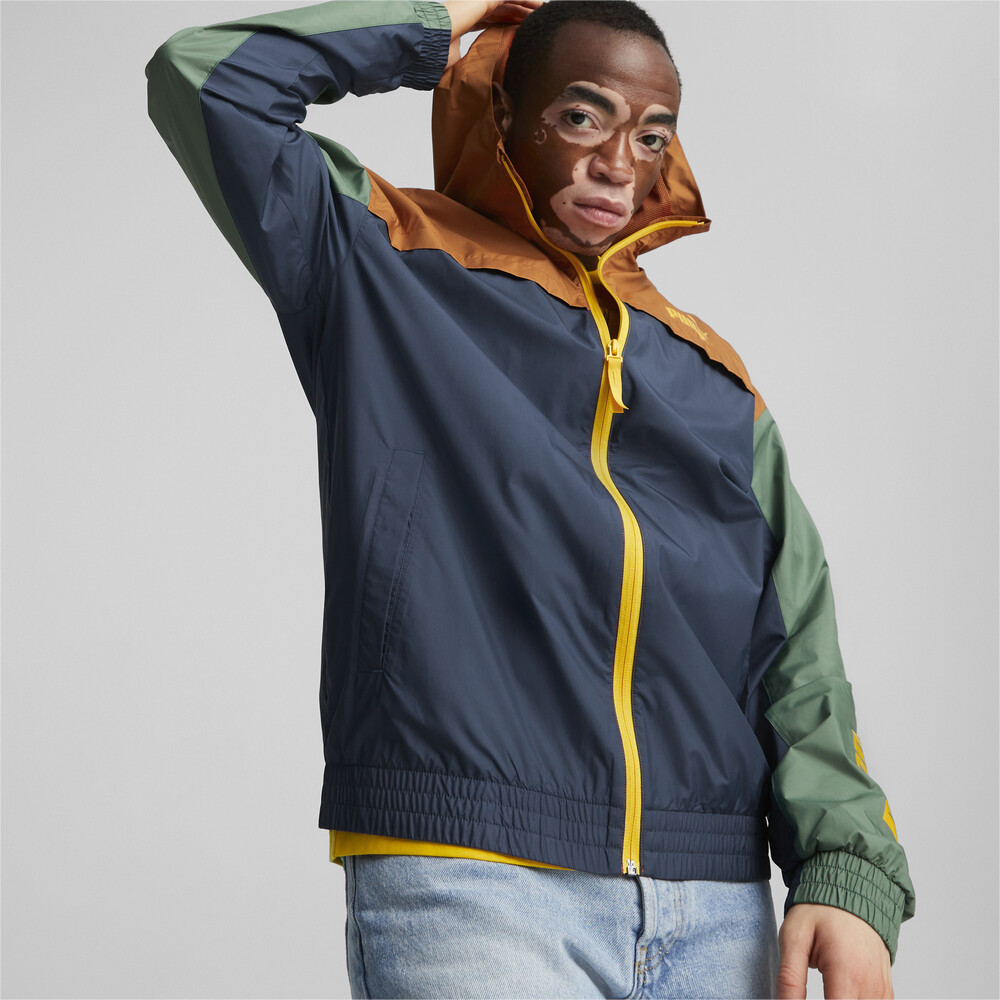 PUMA 基本系列撞色連帽風衣外套 男性