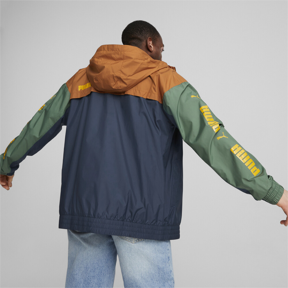 PUMA 基本系列撞色連帽風衣外套 男性