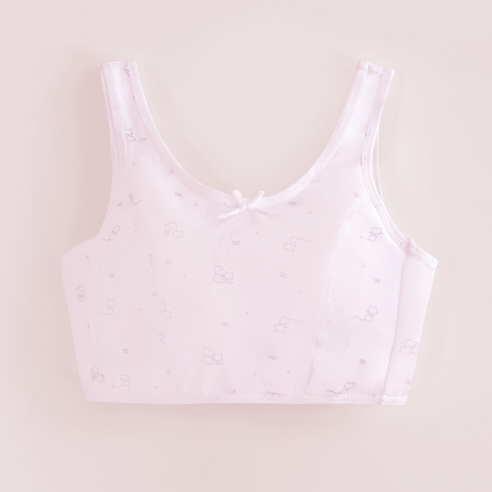 【Clany可蘭霓】MIT小貓咪無鋼圈無感粉色少女S-Q/2XL 內衣 學生涼感內衣 成長型  8038-31