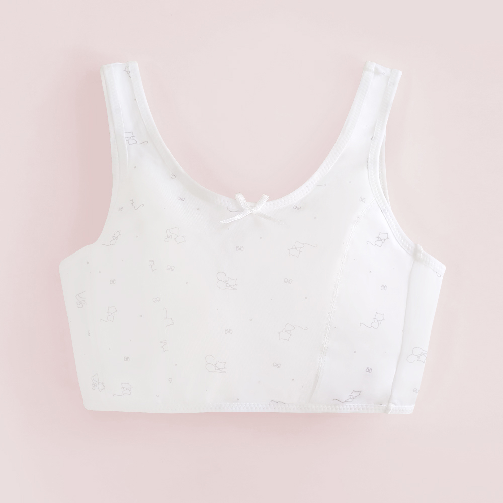 【Clany可蘭霓】 MIT小貓咪無鋼圈無感白色少女S-Q/2XL 內衣 學生涼感內衣 成長型  8038-22