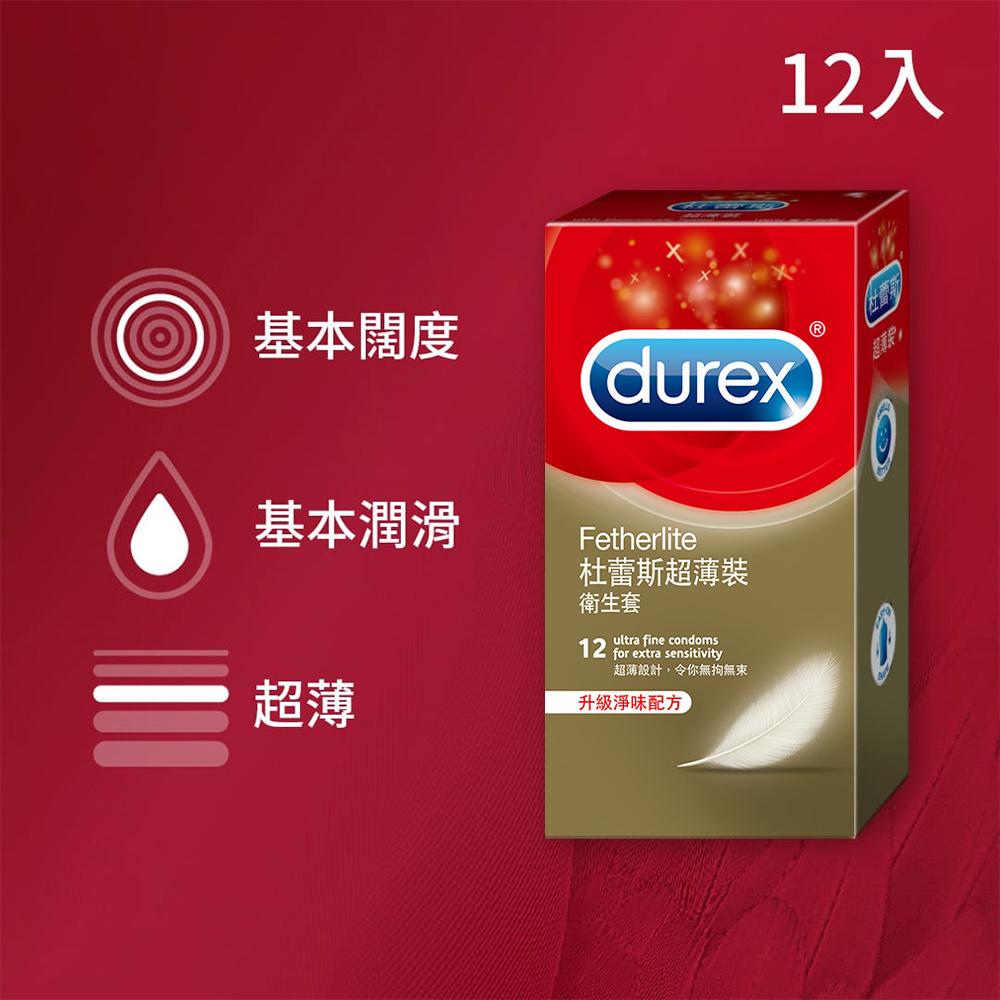 【加價購】杜蕾斯超薄裝衛生套12入