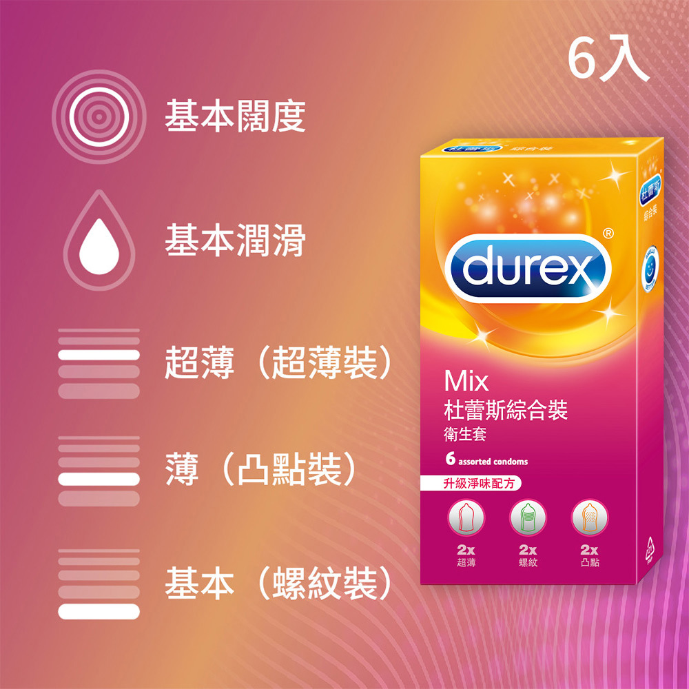【加價購】杜蕾斯綜合裝衛生套6入