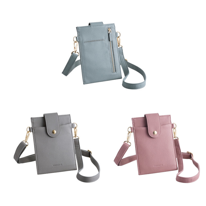 ELECOM MAPOCHE薄型手機斜背包-灰/藍/粉