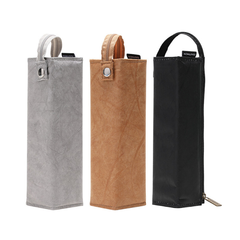 KOKUYO 復古杜邦紙展開式筆袋(C2-R)-黑/茶色/深灰