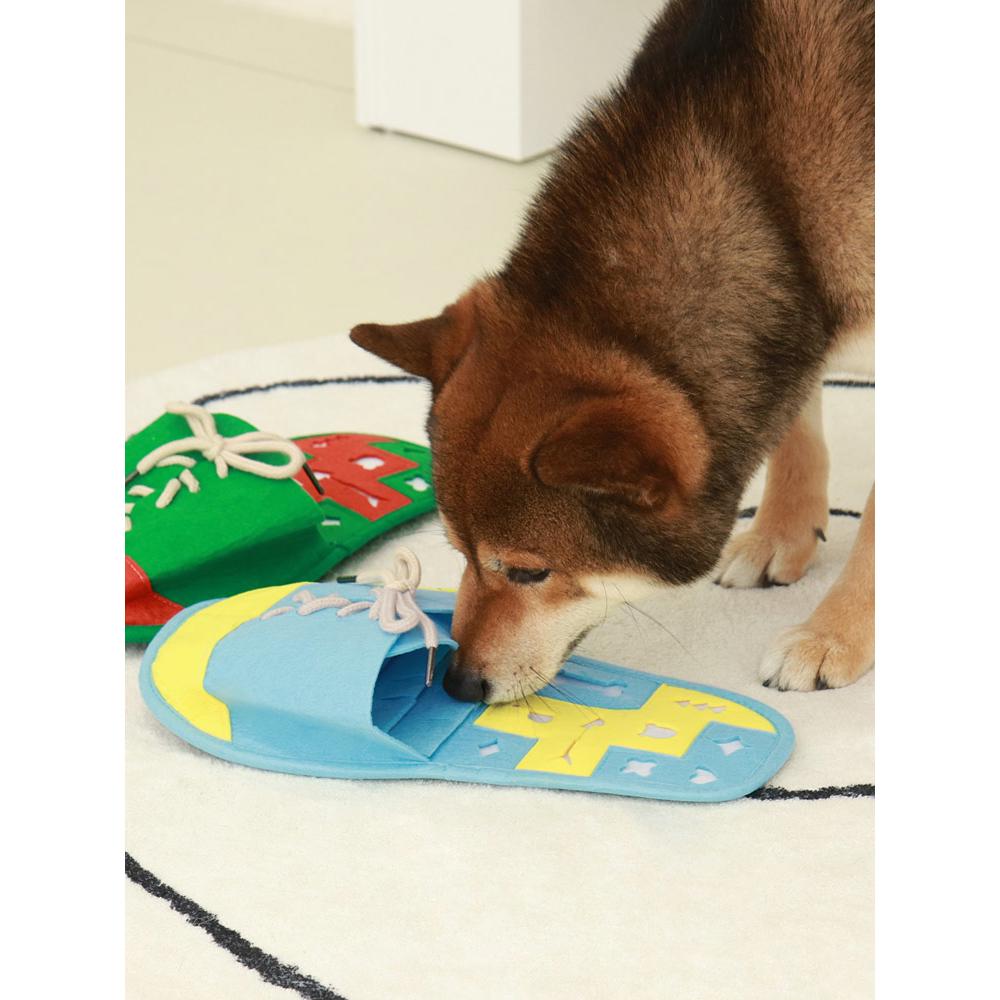 寵物撞色拖鞋造型藏食玩具