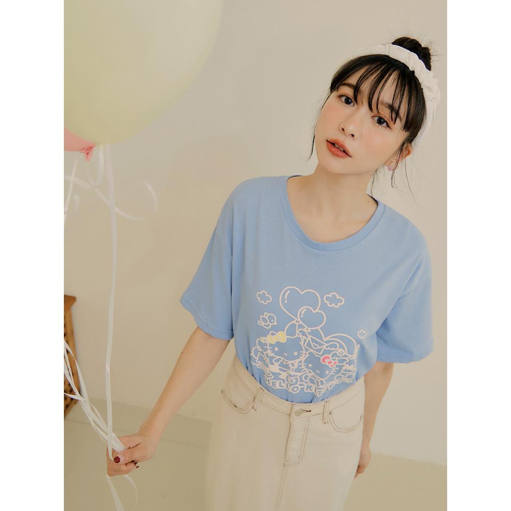 KITTY CUTIE LAND.發泡印花短袖TEE