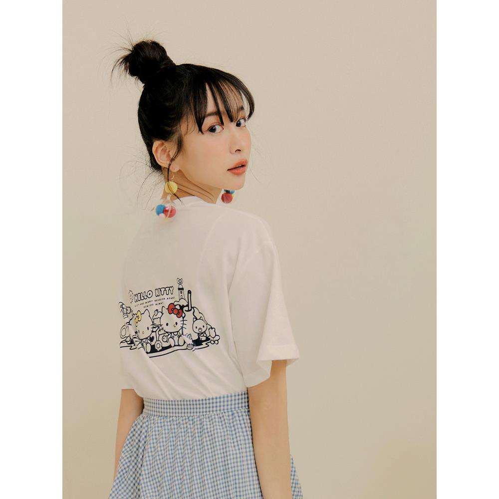 KITTY CUTIE LAND.後背印花短袖TEE