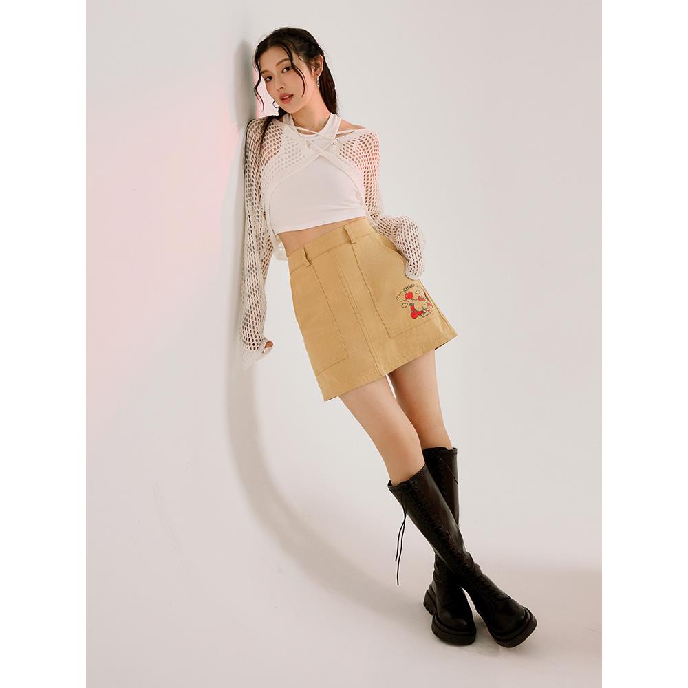 KITTY CUTIE LAND．純棉蝴蝶結口袋短裙