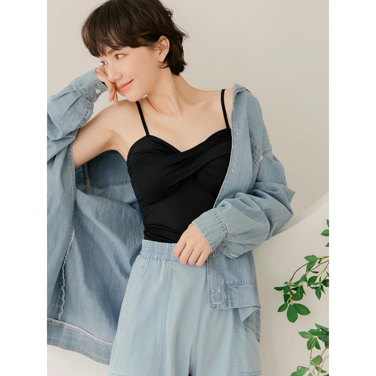 Air零感輕托杯．涼爽牛奶絲細肩帶BRA TOP