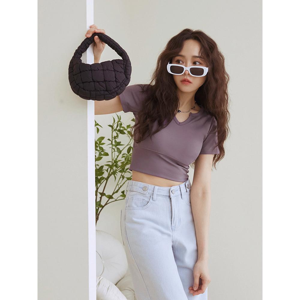 小V領彈性短版BRA TOP
