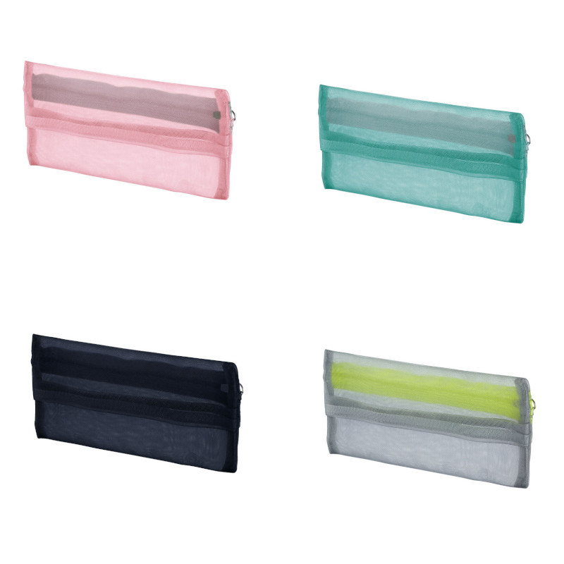 KOKUYO Slish 網眼筆袋-銀灰/深藍/祖母綠/粉紅