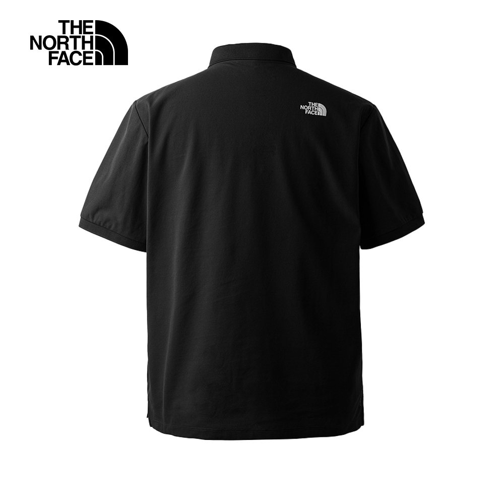 【10/25 00點週末限定】The North Face北面男款UPF黑色吸濕排汗防曬POLO衫｜87W2JK3