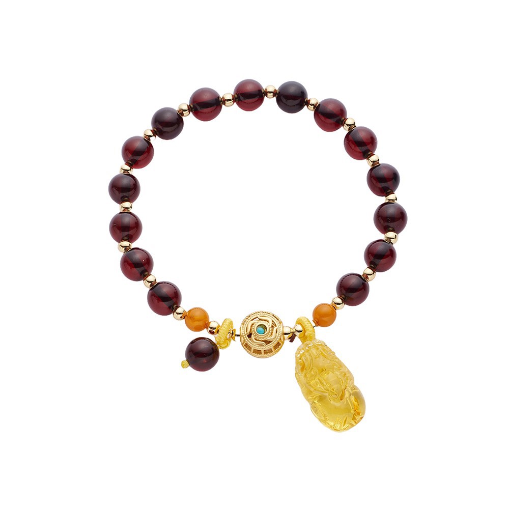 琥珀貔貅吊飾蜜蠟血珀手珠   (招財/辟邪化煞/保平安/好氣色)