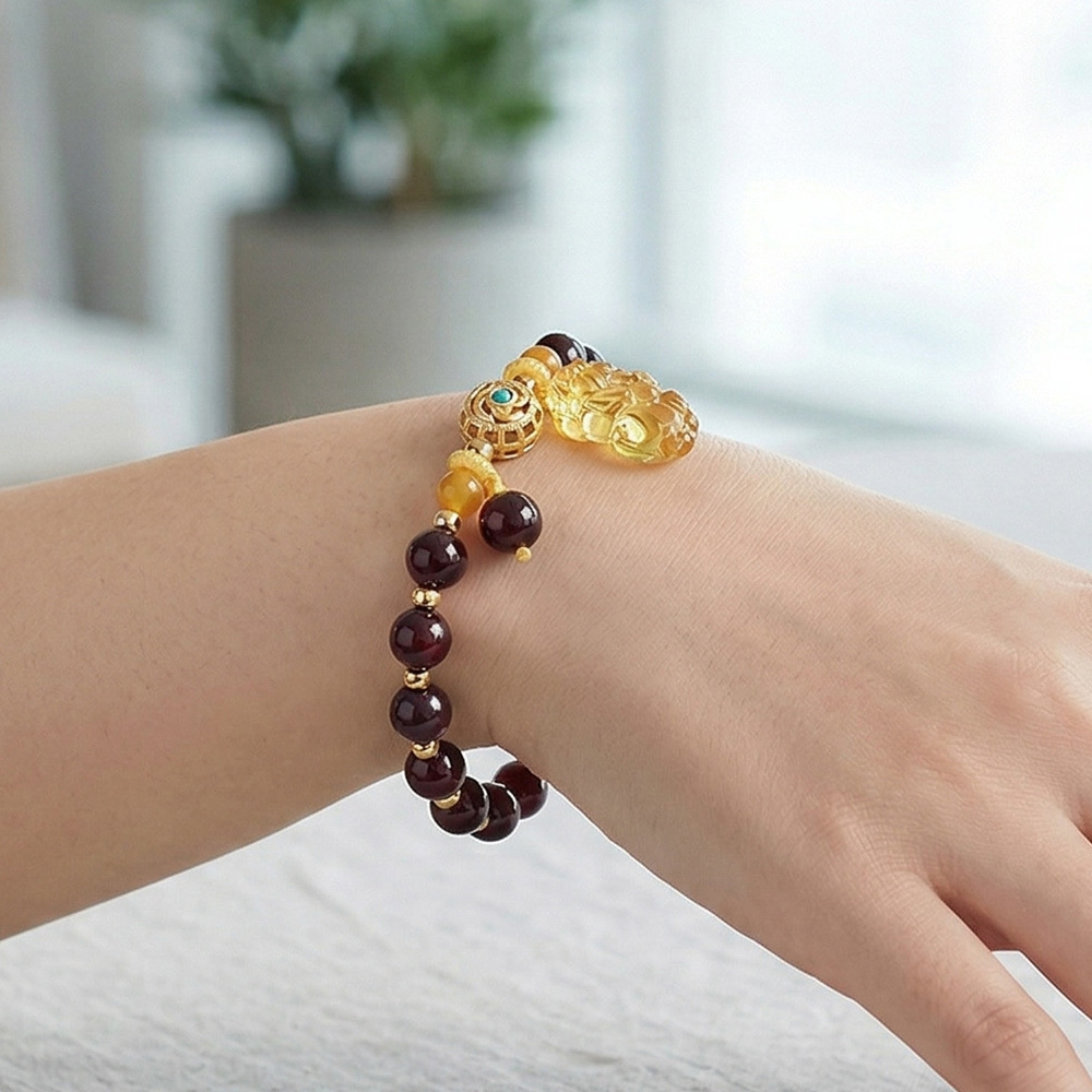 琥珀貔貅吊飾蜜蠟血珀手珠   (招財/辟邪化煞/保平安/好氣色)