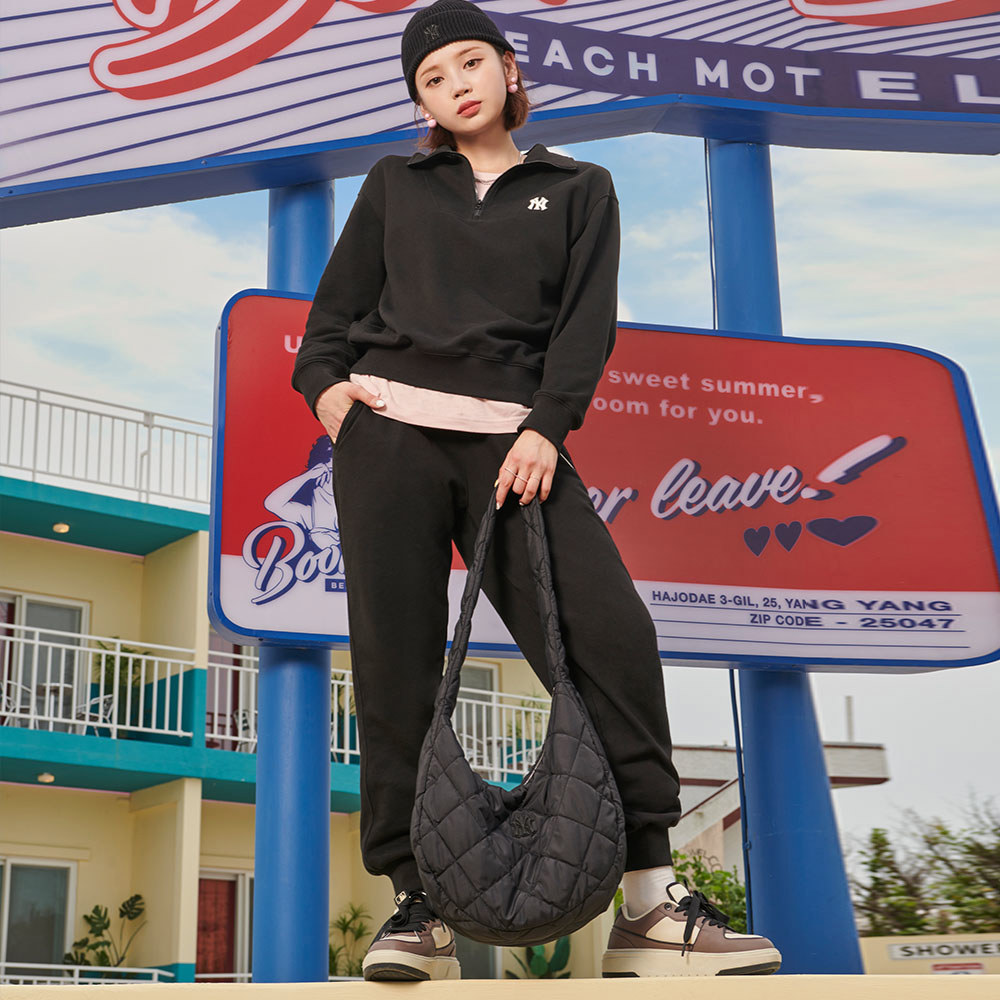 MLB 大雲朵包 腋下包 肩背包 紐約洋基隊 (3ABQL0936-50BKS)