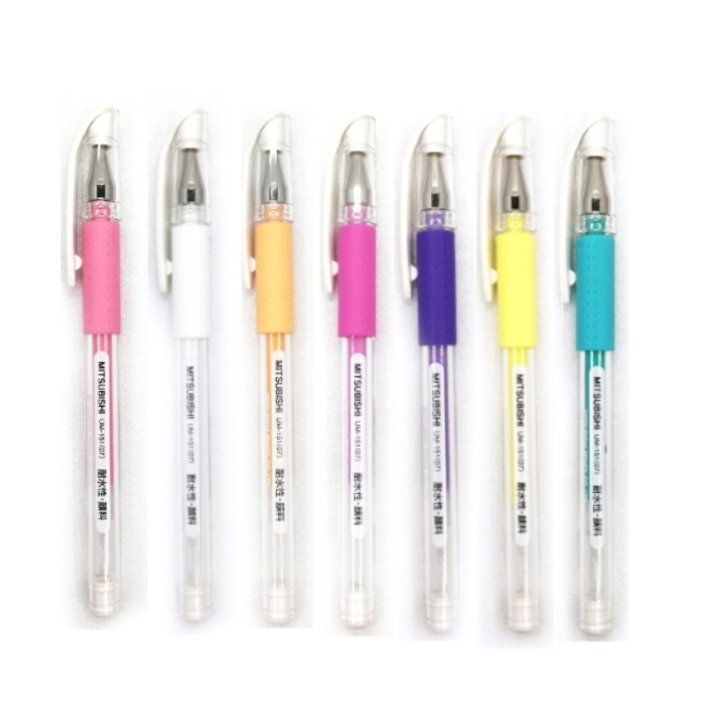 Uni三菱UM-151 0.7鋼珠筆 粉彩色-綠/黃/紫/粉紅/桔/白/紅