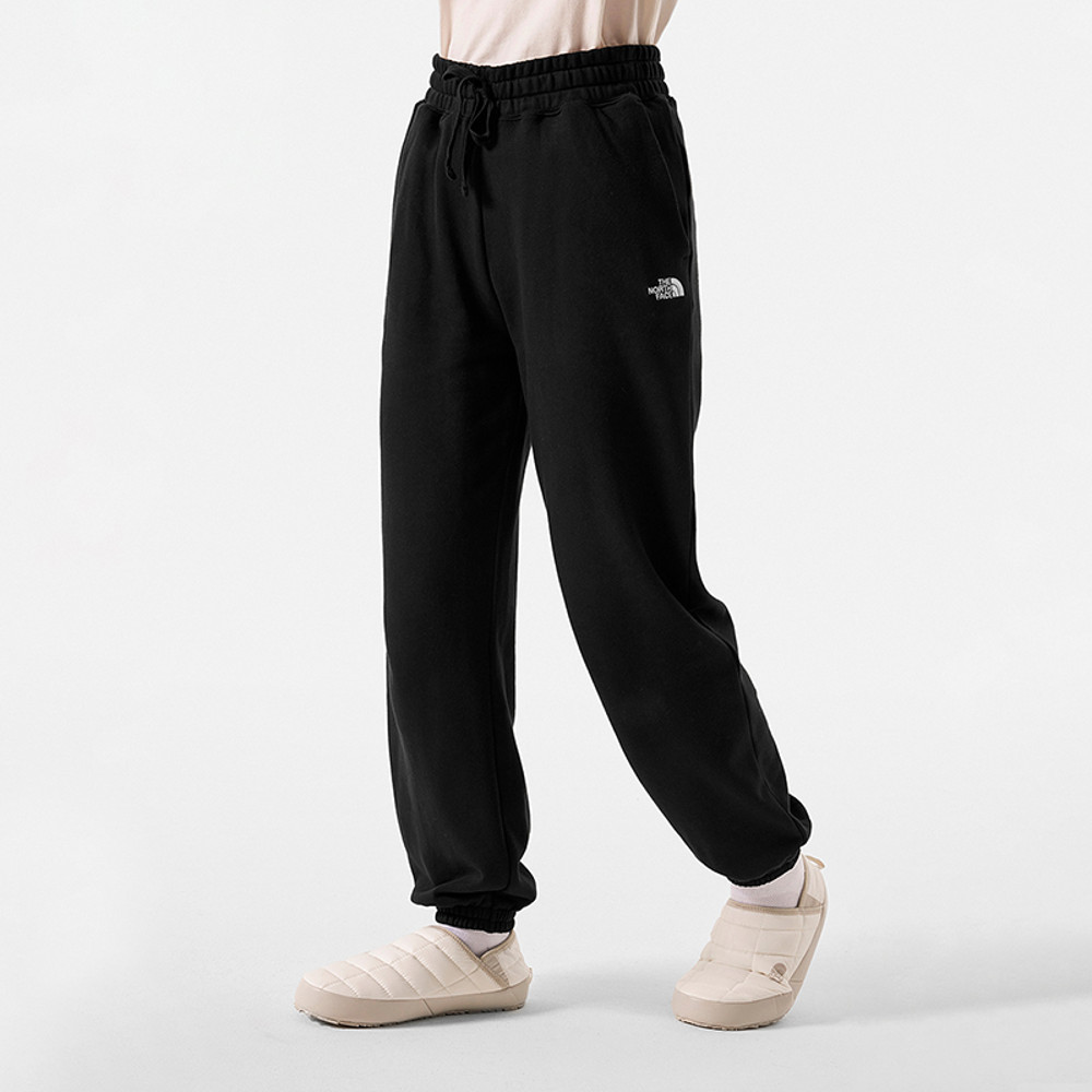 The North Face北面女款黑色純棉抽繩運動休閒褲｜86QBJK3