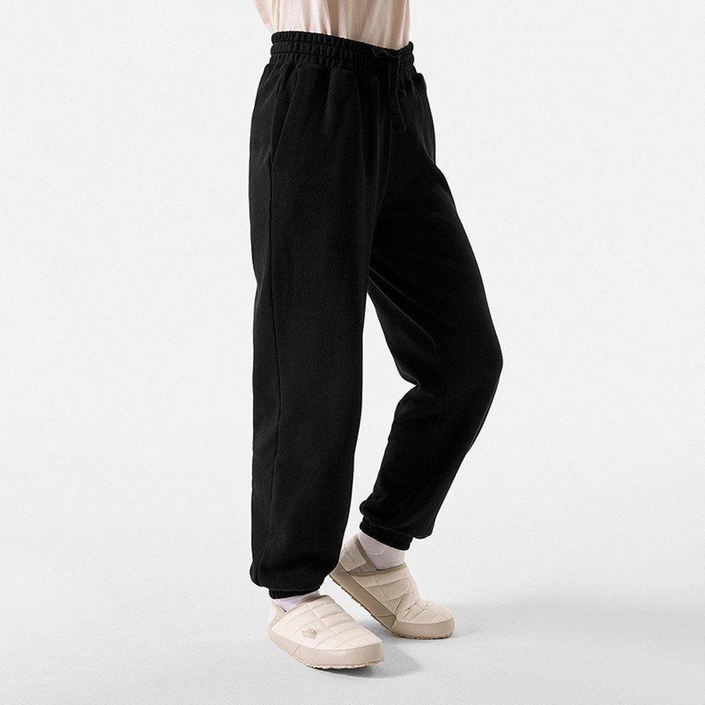 The North Face北面女款黑色純棉抽繩運動休閒褲｜86QBJK3