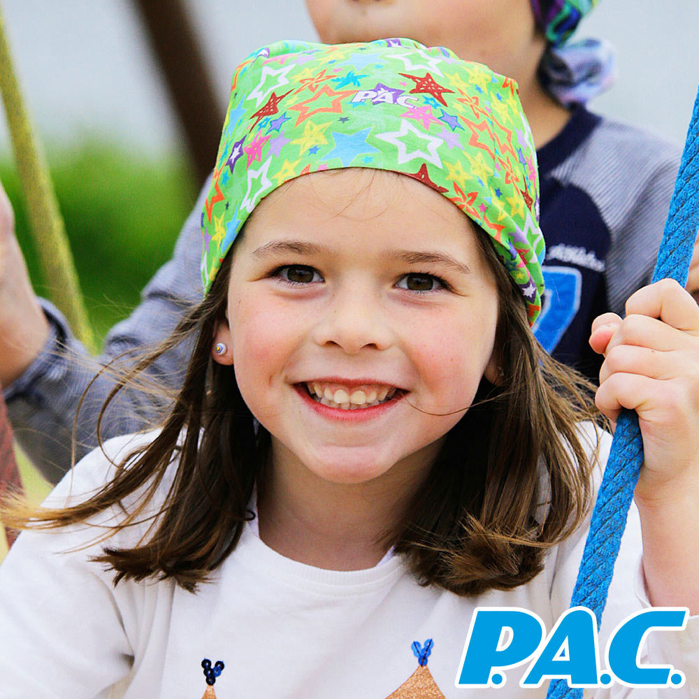 【PAC 德國】兒童抗UV透氣頭巾(PAC8895154多彩條紋/涼感頭巾/快乾頭巾)