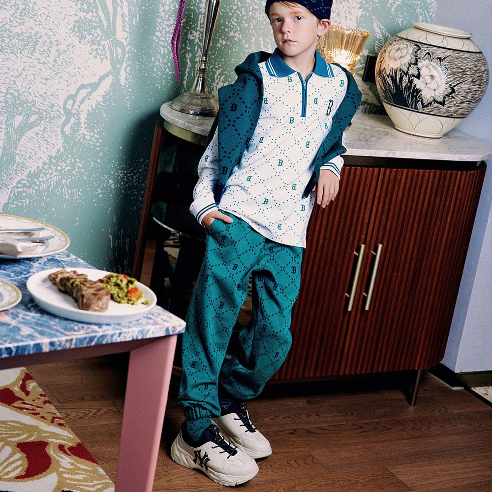 MLB KIDS Monogram老爹鞋 童鞋 Big Ball Chunky Flex 紐約洋基隊 (7ASHCM43N-50IVS)