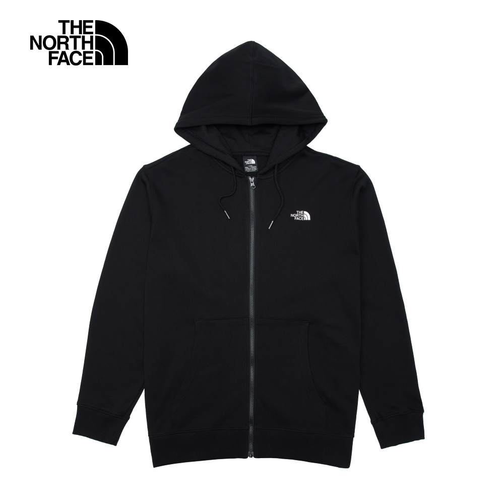 【10/24 00點週末限定】The North Face北面男女款黑色純棉舒適透氣LOGO連帽外套｜83ORJK3