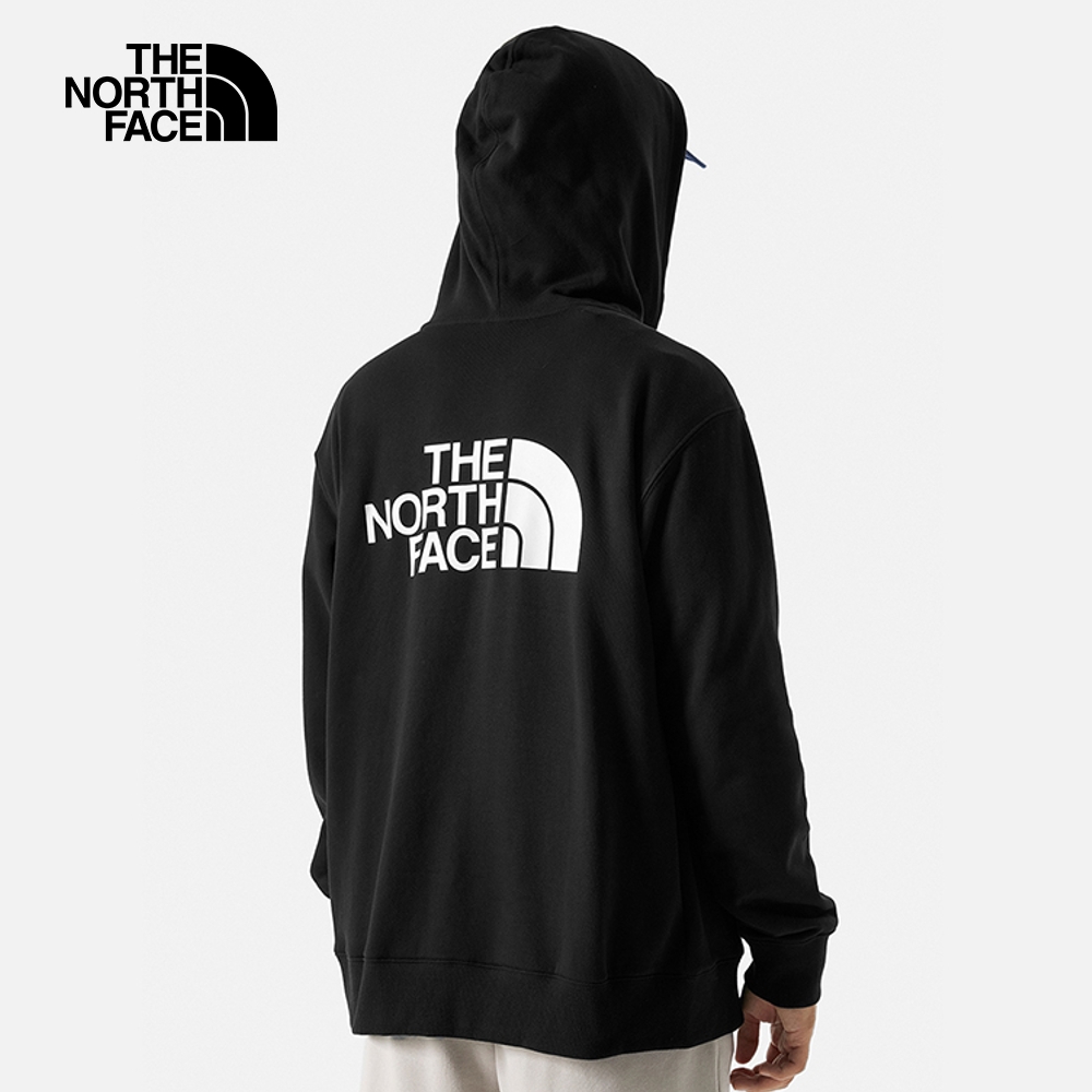 【10/24 00點週末限定】The North Face北面男女款黑色純棉舒適透氣LOGO連帽外套｜83ORJK3