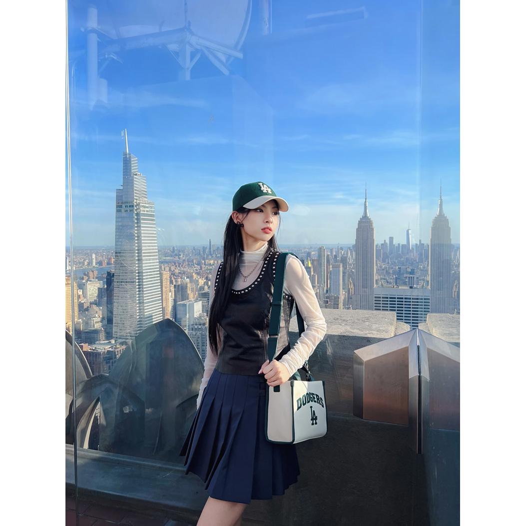 MLB 帆布小托特包 斜背包 Varsity系列 洛杉磯道奇隊 (3AORS083N-07CRD)