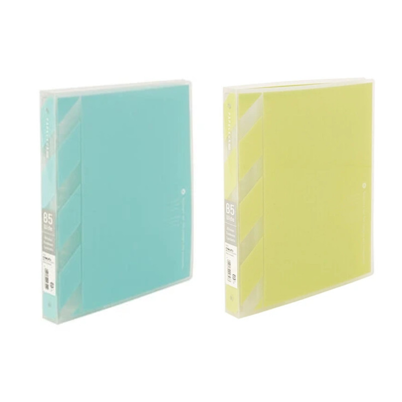 KYOKUTO B5 26孔寬幅半透明彩色資料夾-粉藍/粉綠