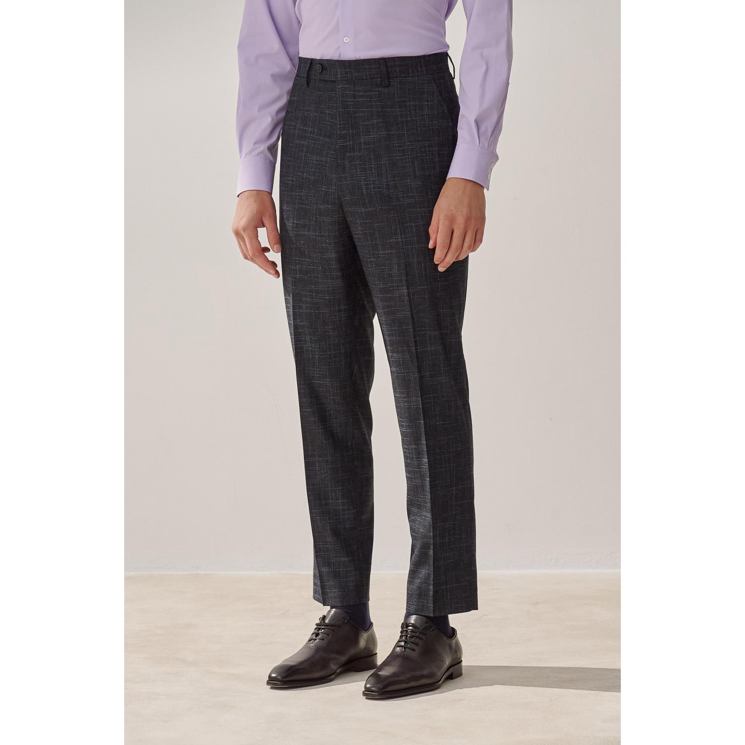 SST&C Navy Texture Standard Suit Trousers | 0212308006  (Outlet)