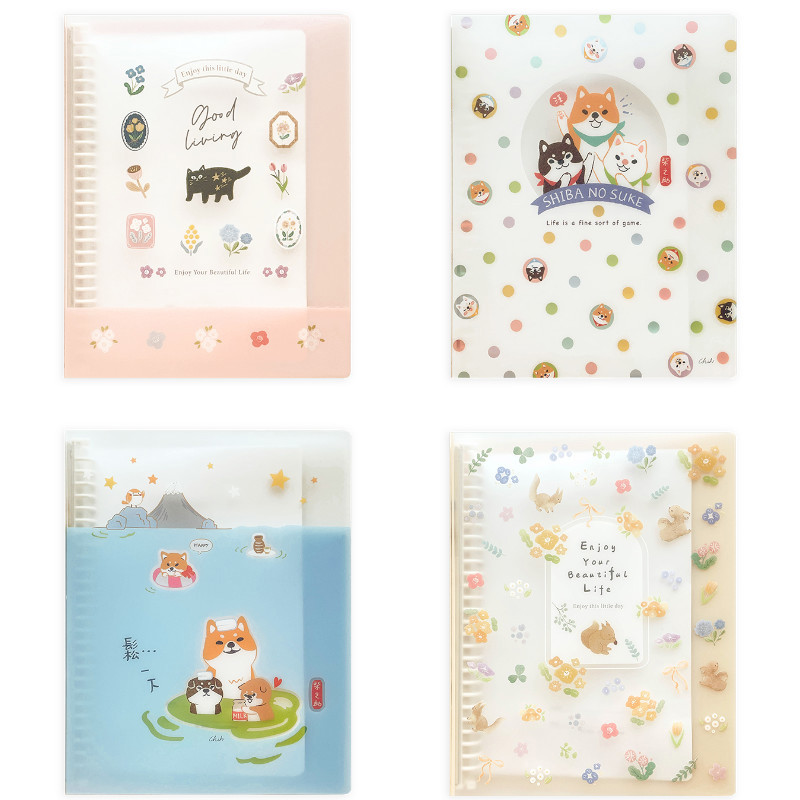 彩印 P.P活頁資料夾 26孔-黑貓/松鼠/柴之助藍/柴之助彩點