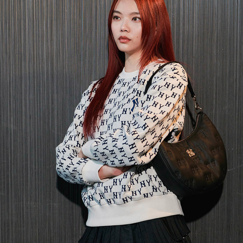 MLB 多用途 腋下包 手提包 肩背包 斜背 Monogram系列 紐約洋基隊 (3ABQS093N-50BKS)