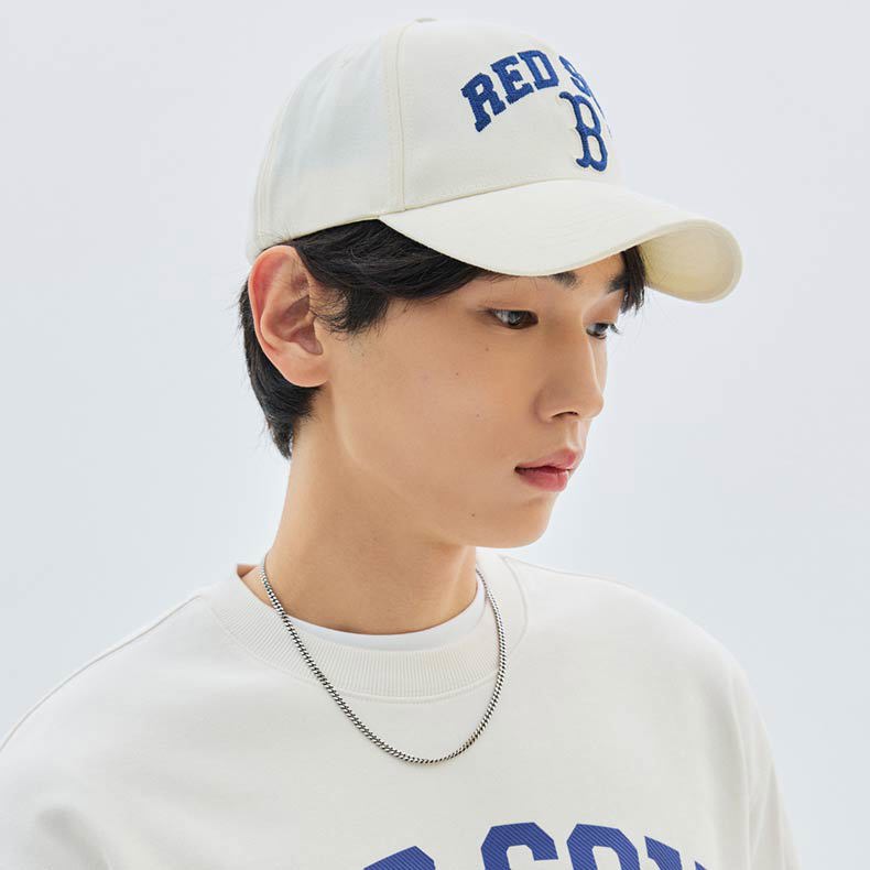 MLB 可調式硬頂棒球帽 五分割帽 Varsity系列 波士頓紅襪隊 (3ACPV033N-43CRD)