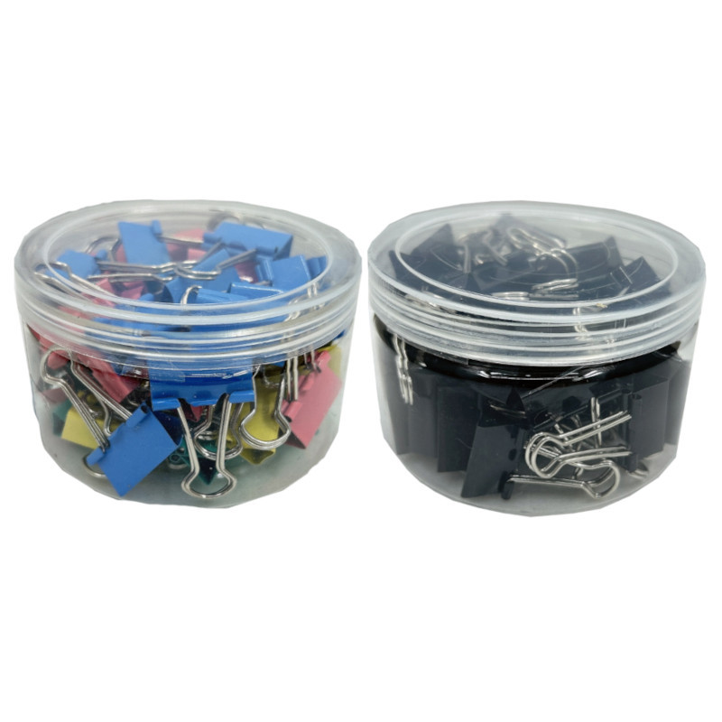 昇洋桶裝長尾夾(25mm)-彩色/黑色