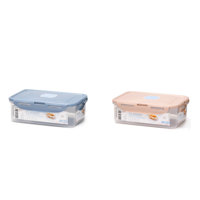 樂扣樂扣 PP保鮮盒(1L)-優雅藍/珊瑚粉