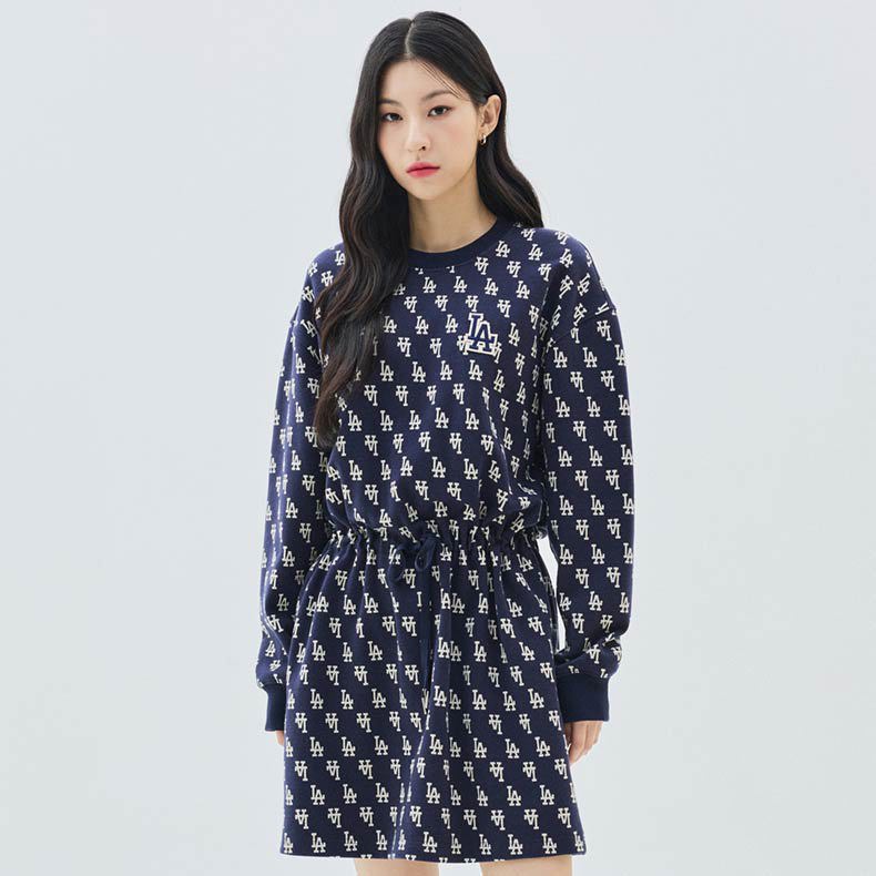 MLB Korea MLB 連身裙 洋裝 長版上衣 Monogram系列 洛杉磯道奇隊 (3FOPM013