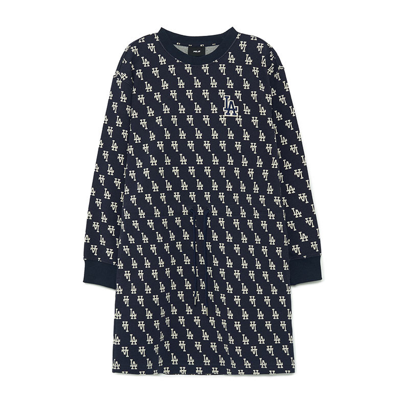 MLB 連身裙 洋裝 長版上衣 Monogram系列 洛杉磯道奇隊 (3FOPM0134-07NYD)