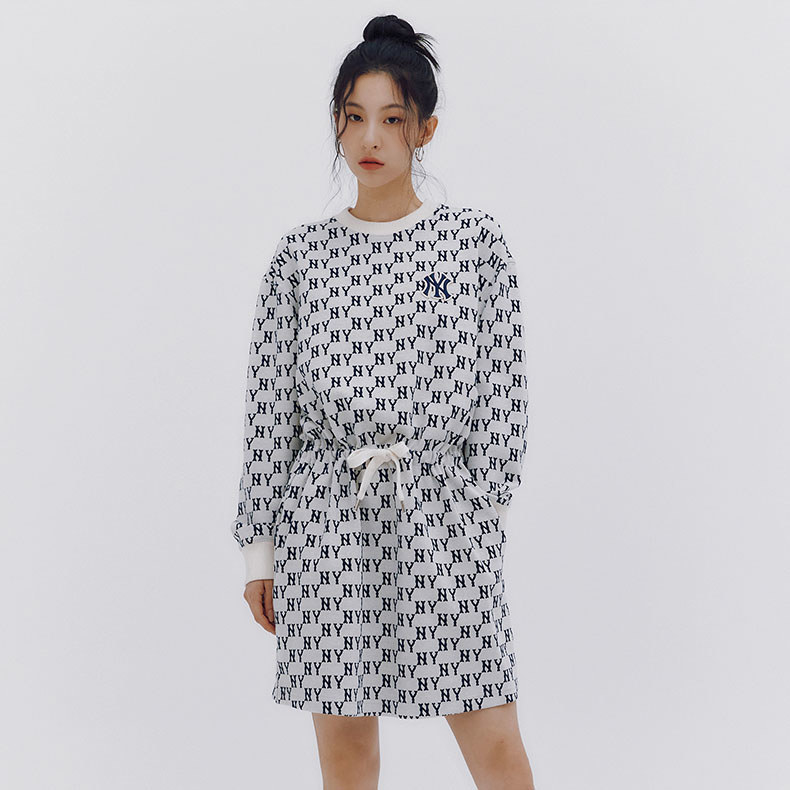 MLB 連身裙 洋裝 長版上衣 Monogram系列 紐約洋基隊 (3FOPM0134-50CRD)