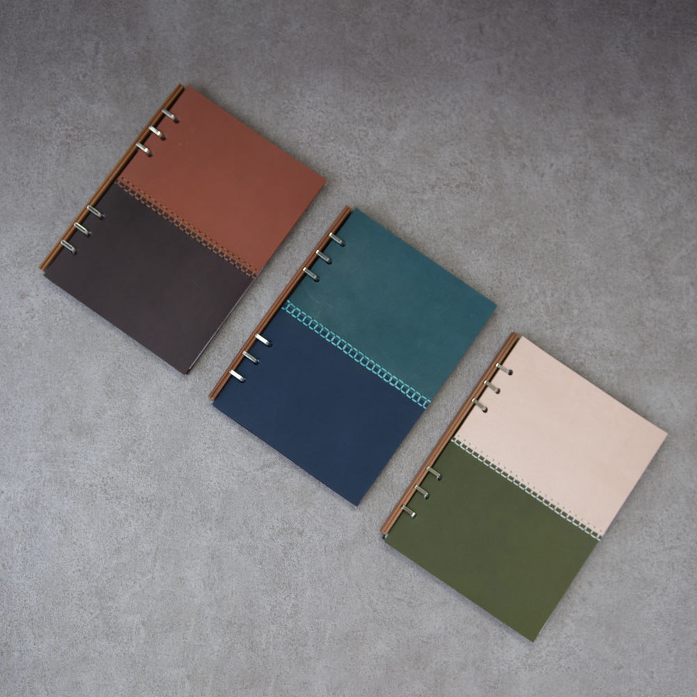 筆記本 A5抽取活頁 滑動夾 真皮封面 手帳 台灣手縫製作