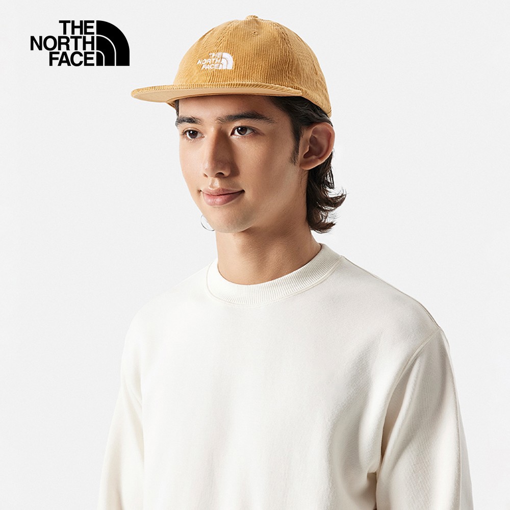 【10/24 00點週末限定】The North Face北面男女款卡其色燈芯絨品牌LOGO運動帽｜7WJQI0J