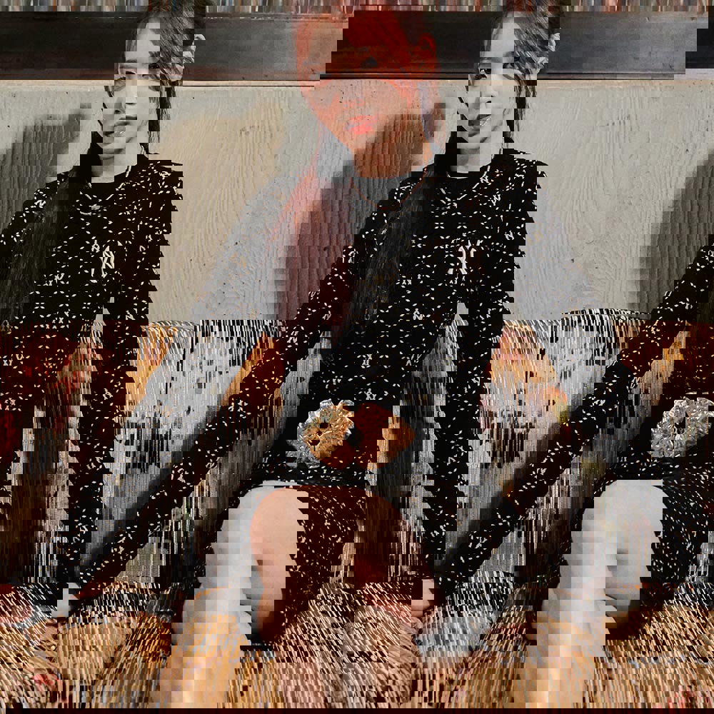 MLB 連身裙 洋裝 長版上衣 Monogram系列 紐約洋基隊 (3FOPM0334-50BKS)