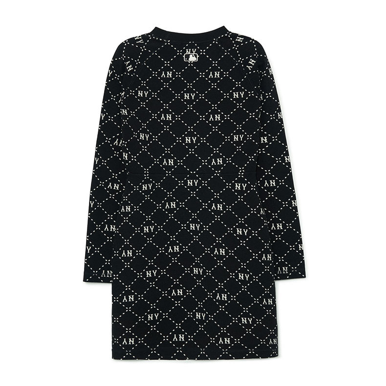 MLB 連身裙 洋裝 長版上衣 Monogram系列 紐約洋基隊 (3FOPM0334-50BKS)