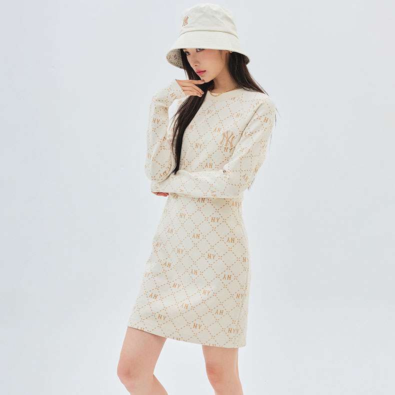 MLB Korea MLB 連身裙 洋裝 長版上衣 Monogram系列 紐約洋基隊 (3FOPM0334-