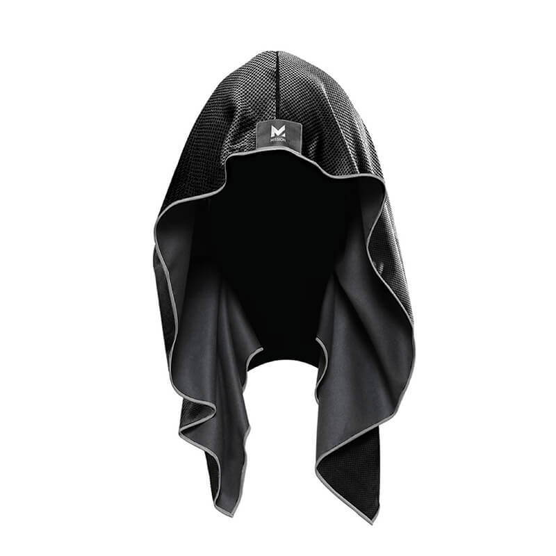 【Mission】美國水冷瞬涼連帽運動巾- Hoodie Towels 黑色