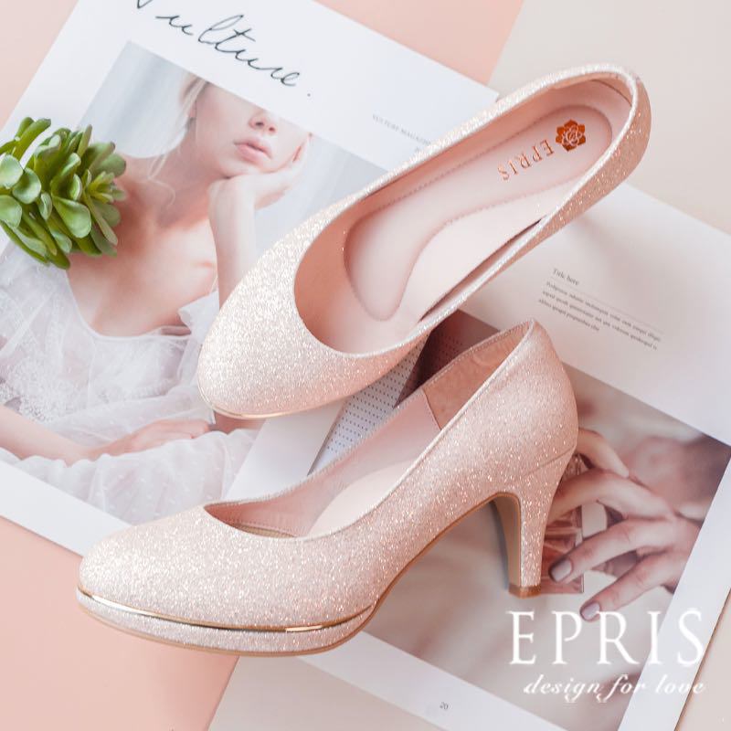 現貨 新娘婚鞋推薦 溫柔 愛之履-P373-P376-P395 粉色婚鞋 玫瑰金 大尺碼女鞋 MIT小中大尺碼21-30EPRIS艾佩絲-浪漫粉