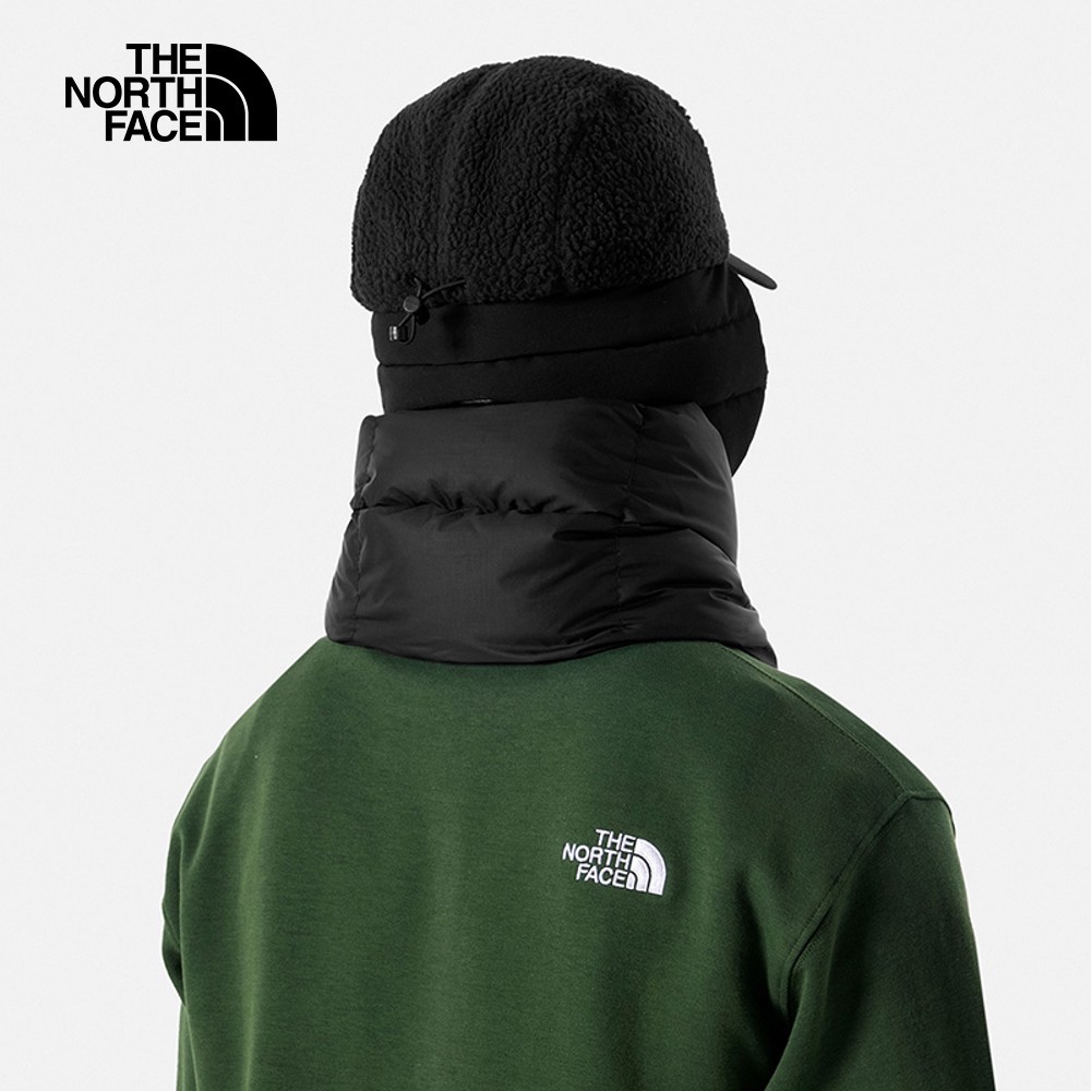 The North Face北面男女款黑色舒適保暖品牌LOGO羽絨圍巾｜89WJJK3
