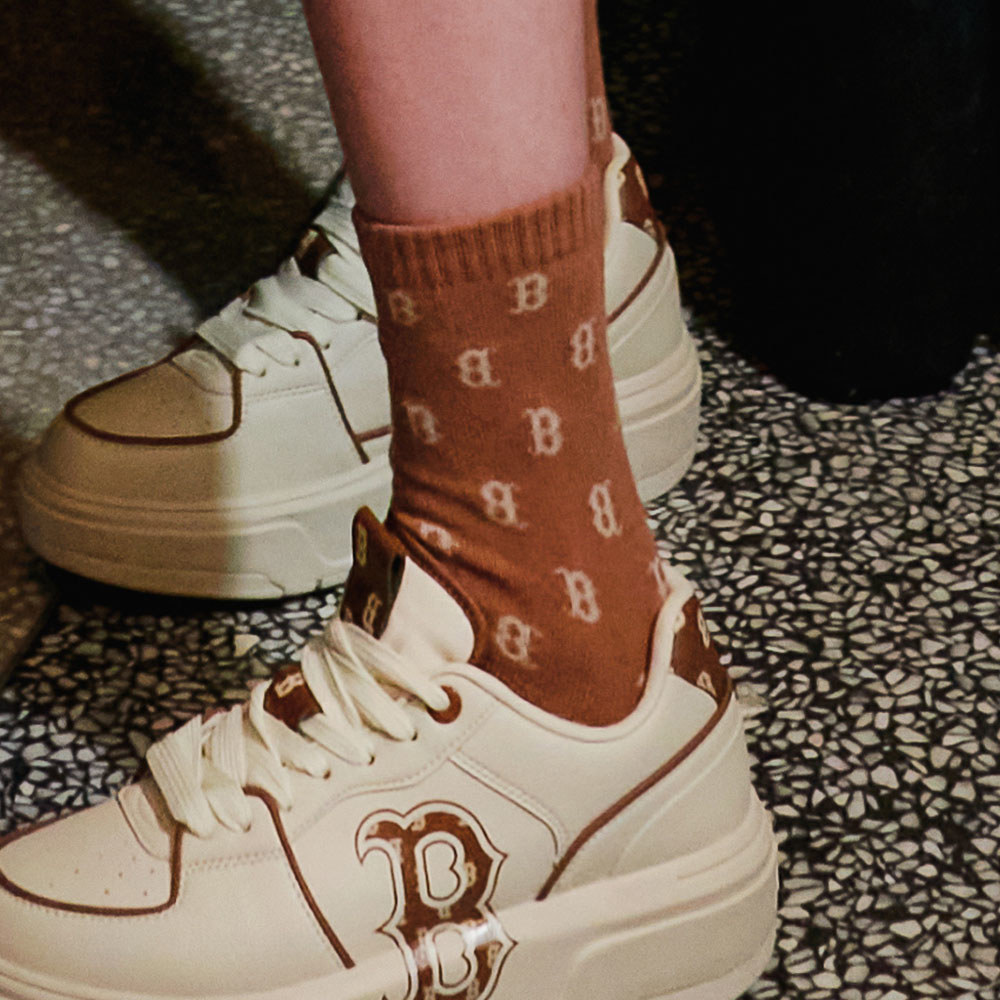 MLB 襪子 中筒襪 Monogram系列 波士頓紅襪隊 (3ASOMM13N-43BRS)