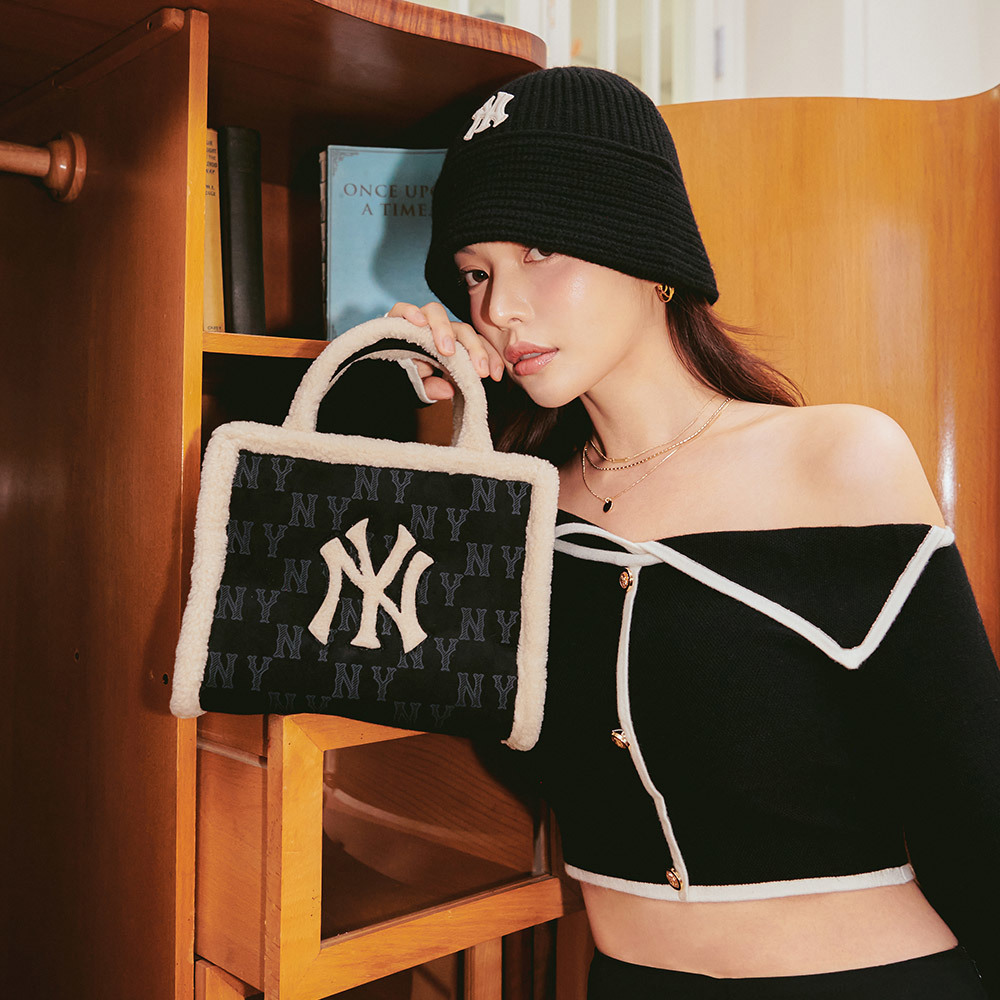 MLB 針織圓頂漁夫帽 鐘型帽 紐約洋基隊 (3AHT00436-50BKS)