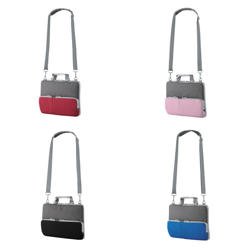 ELECOM 11.6吋兩用橫式防震收納袋-黑/藍/粉/紅