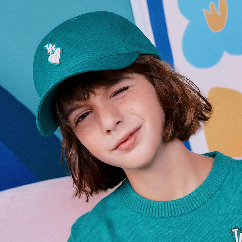 MLB KIDS 可調式棒球帽 童帽 Heart系列 洛杉磯道奇隊 (7ACPH033N-07GNN)